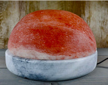 Load image into Gallery viewer, Himalayan Foot Dome Salt Lamp 11' with Grey Marble Base