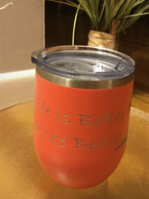 Load image into Gallery viewer, Wine Tumbler - Life is better at the Beach in Coral