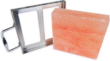 Load image into Gallery viewer, Himalayan Salt Block Cooking Tile with Stainless steel holder 8 " x 8" x 2"