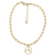 Load image into Gallery viewer, Coastal Charm Wave White Bead Anklet
