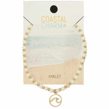 Load image into Gallery viewer, Coastal Charm Wave White Bead Anklet

