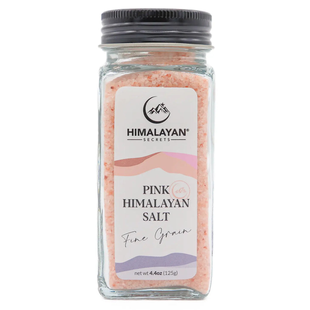 Himalayan Pink Sea Salt - Fine Grain French Glass Salt shaker
